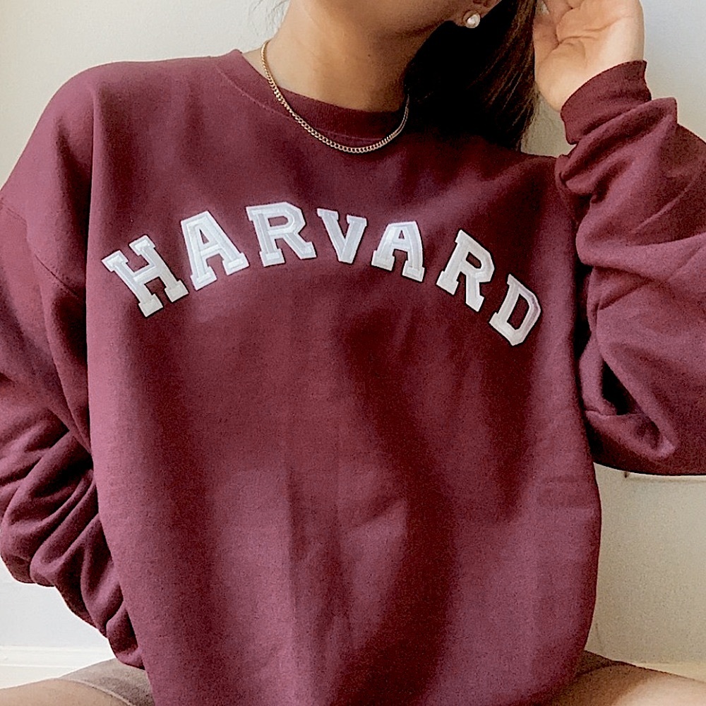 maroon harvard crewneck | university crewneck | college sweatshirt | academia - Picture 5 of 6